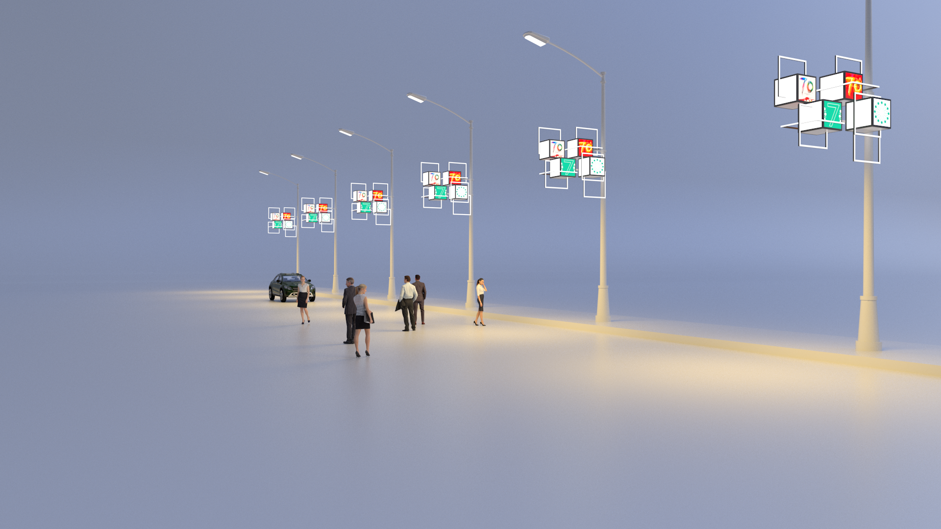 国庆70周年,北京西山路灯景观-1