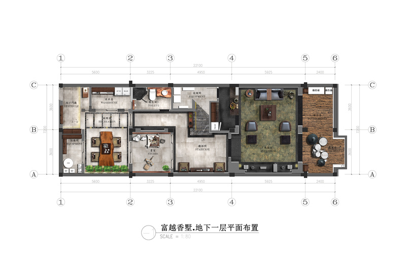 富越·香墅私宅室内装饰设计工程-28