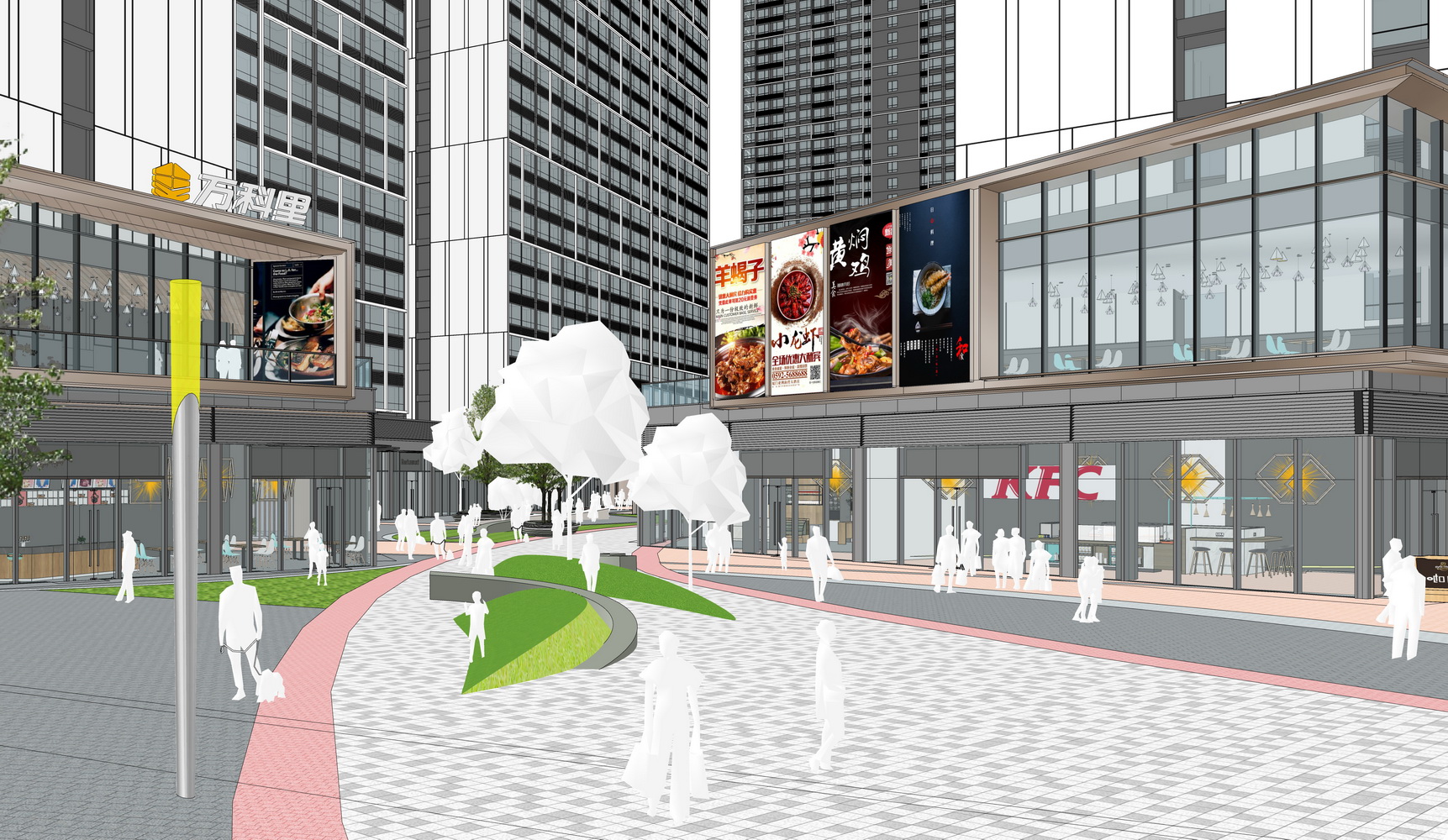 万科里现代商业街SU模型-0