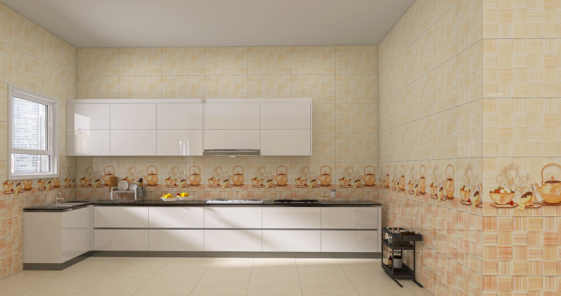 Bathroom and kitchen Interior Design With Decor Tiles-1