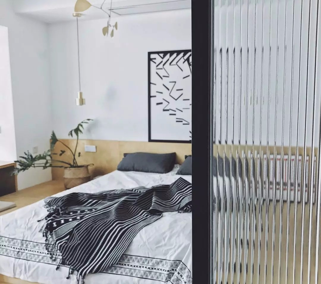 杭州 78㎡北欧风住宅开放式厨房与波纹玻璃书架设计-53