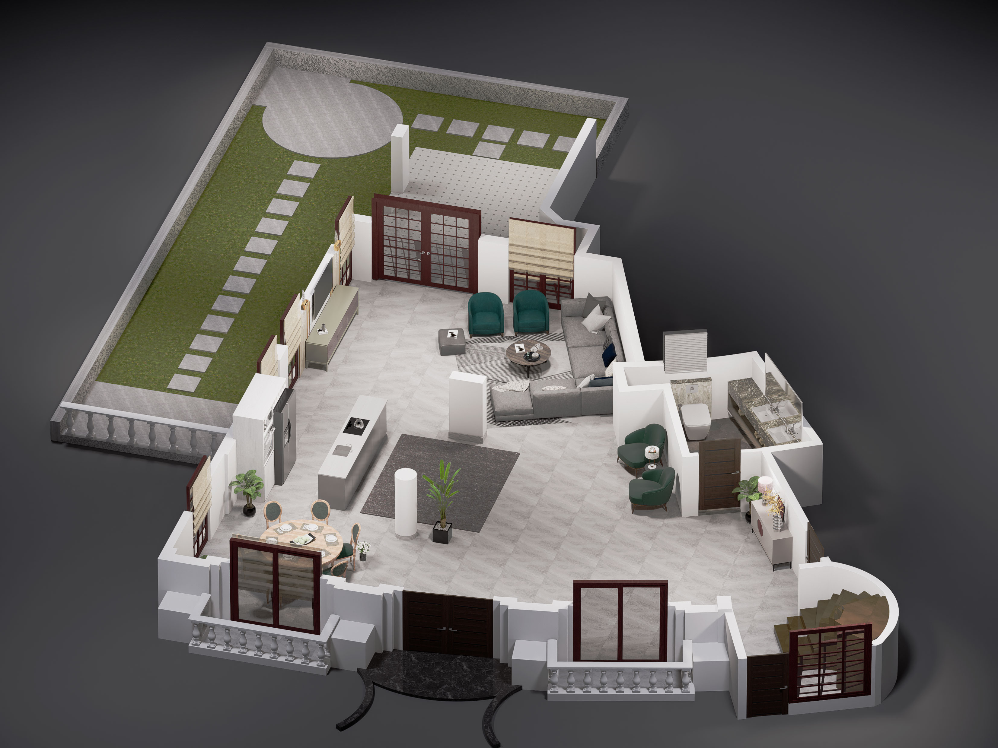 3D floor plan apartment-0