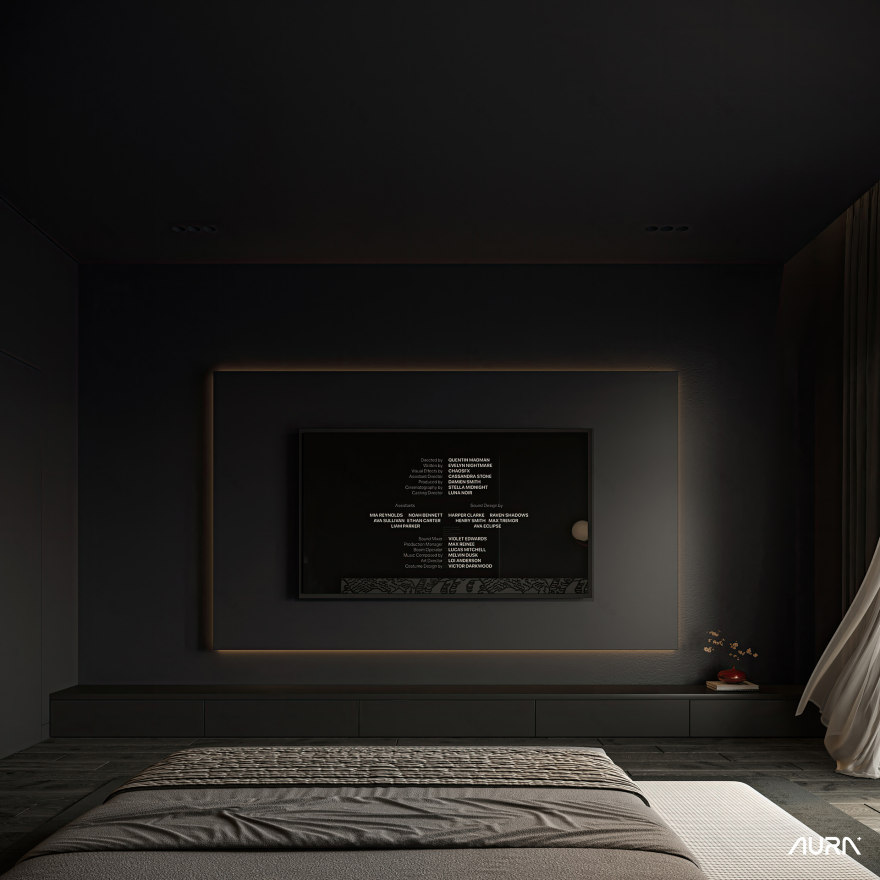黑色主卧室丨AURA+ Studio-7