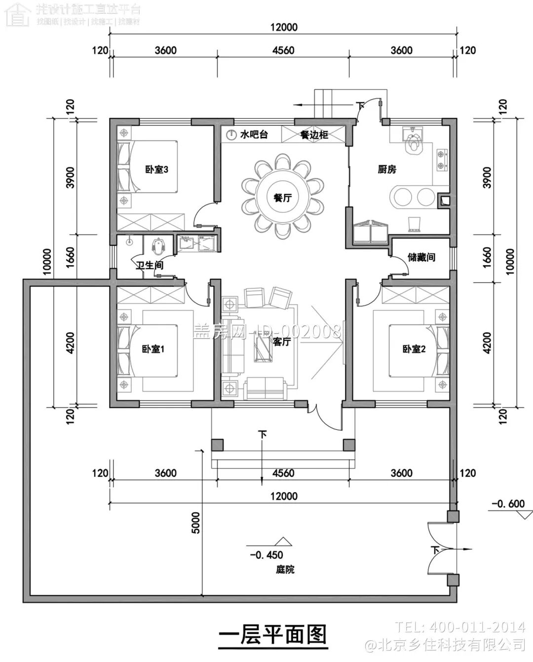 【设计师案例】土建参考造价30万，面宽12m×进深10m四川广元一层新中式别墅-21