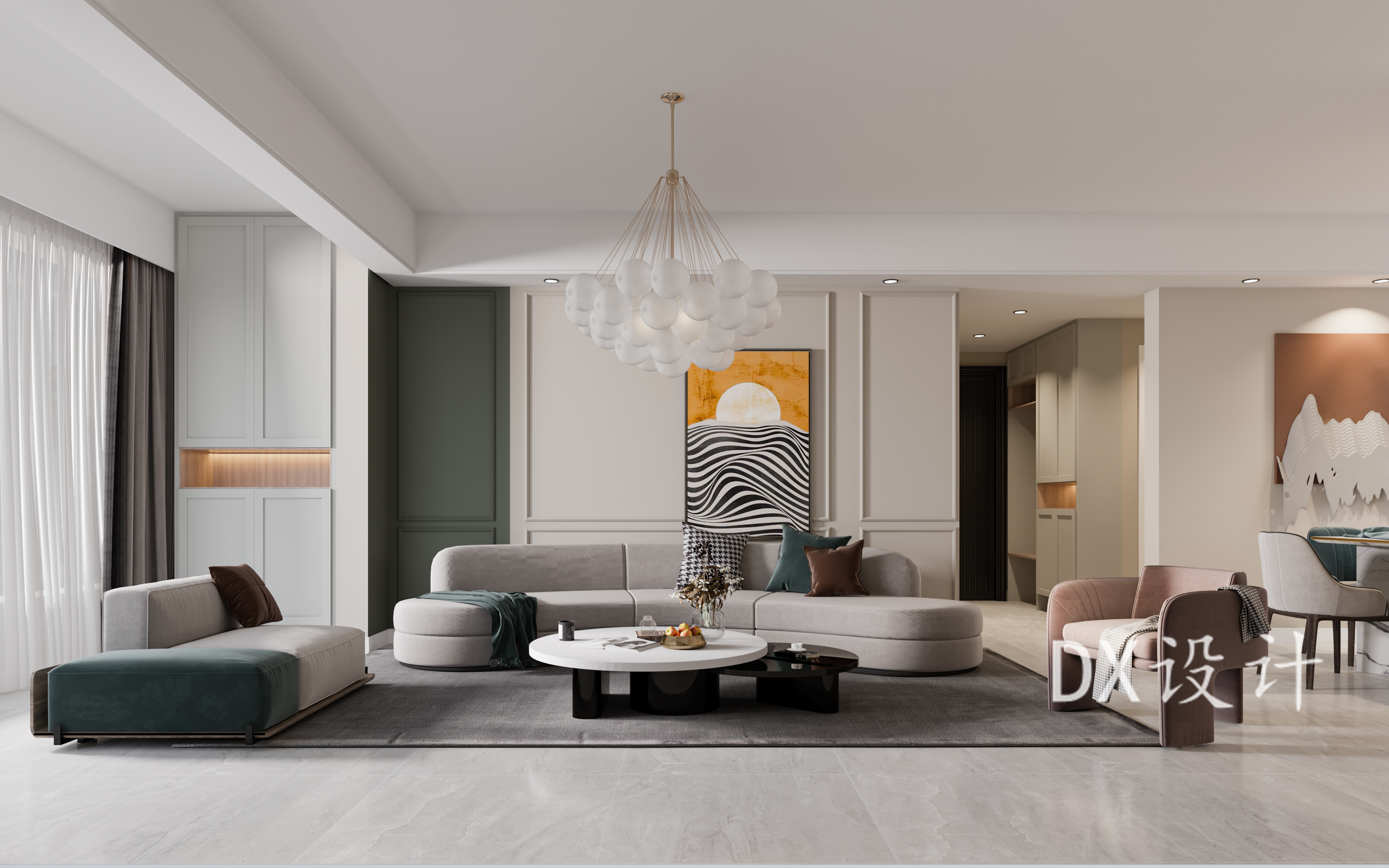 现代简约客餐厅设计合集丨原创作品-4