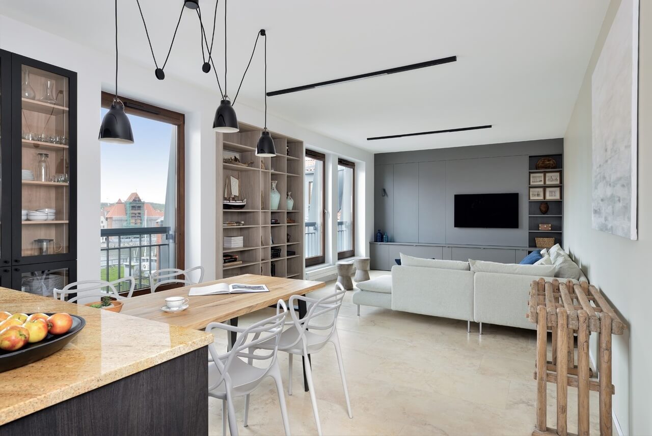 Wakacyjne mieszkanie w Gdańsku z widokiem na Żuraw i Motławę - PLN Design-2