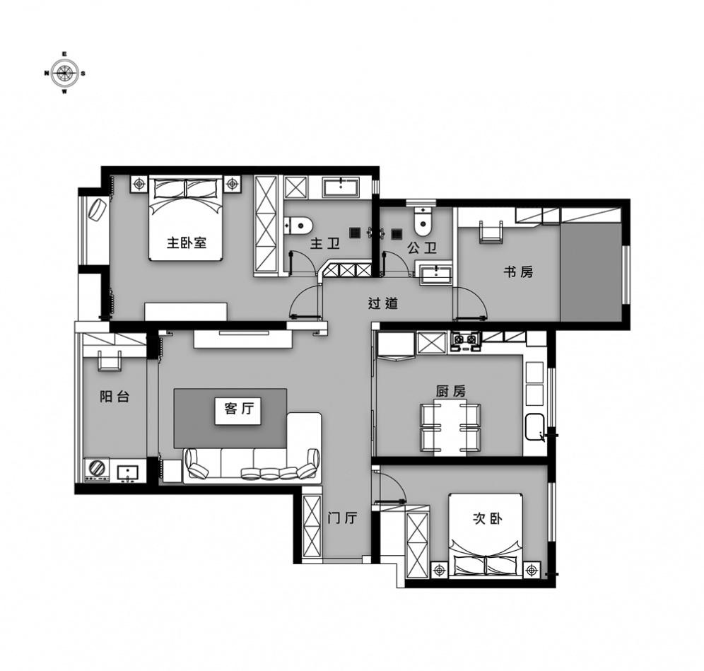 合肥 80 平米小三房设计,打造通透温馨家居空间-36