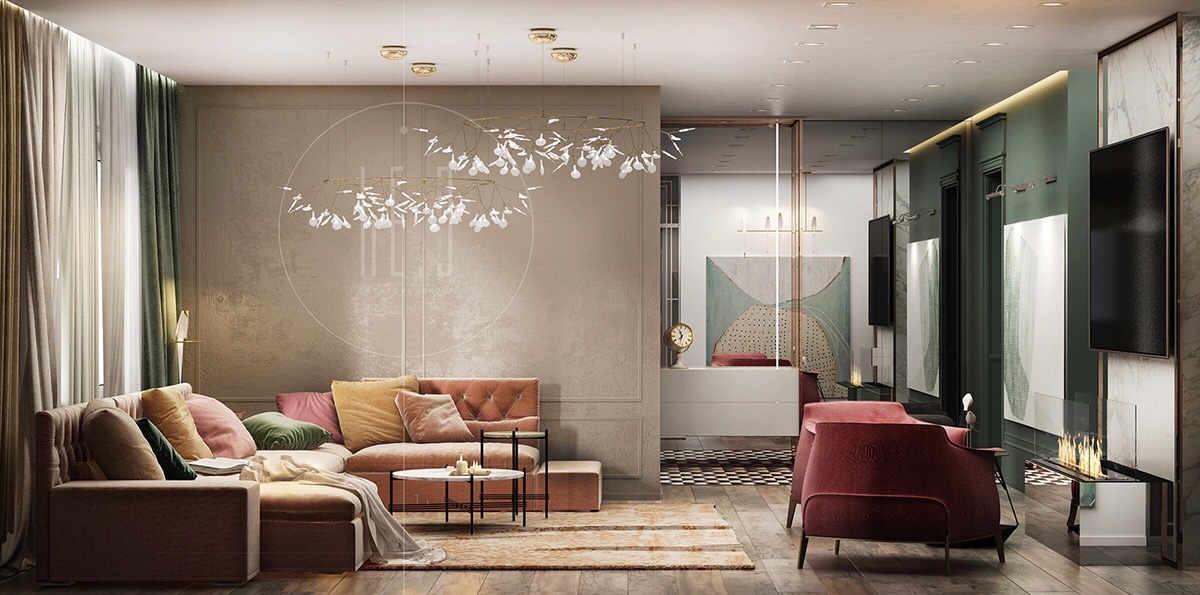 红+黄+绿 三色构造优雅复古家居 | he.D group-18