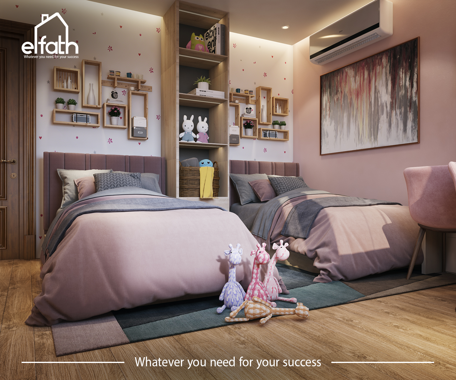 Resident home girls & boys Bedroom interior design-6