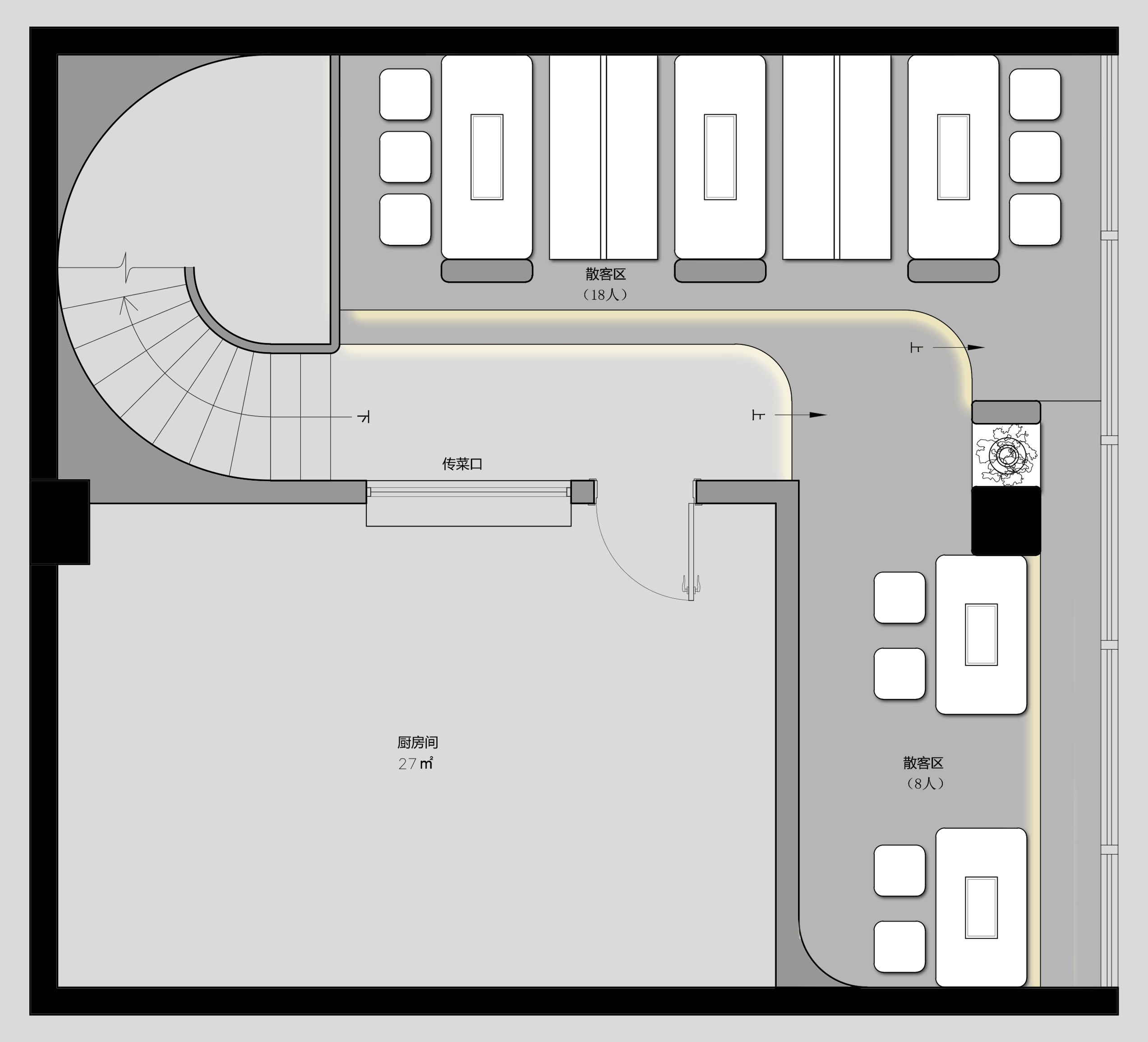 轻侘寂风格烧烤店设计-2