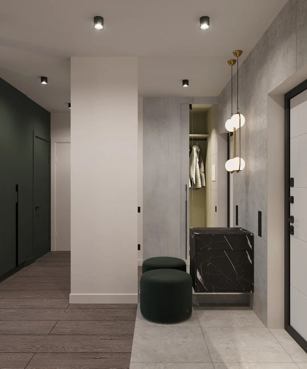 现代优雅的 68㎡一居室-6