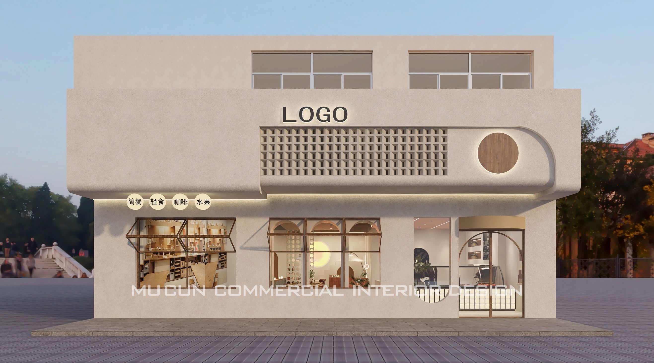 网红风轻食餐厅设计-1