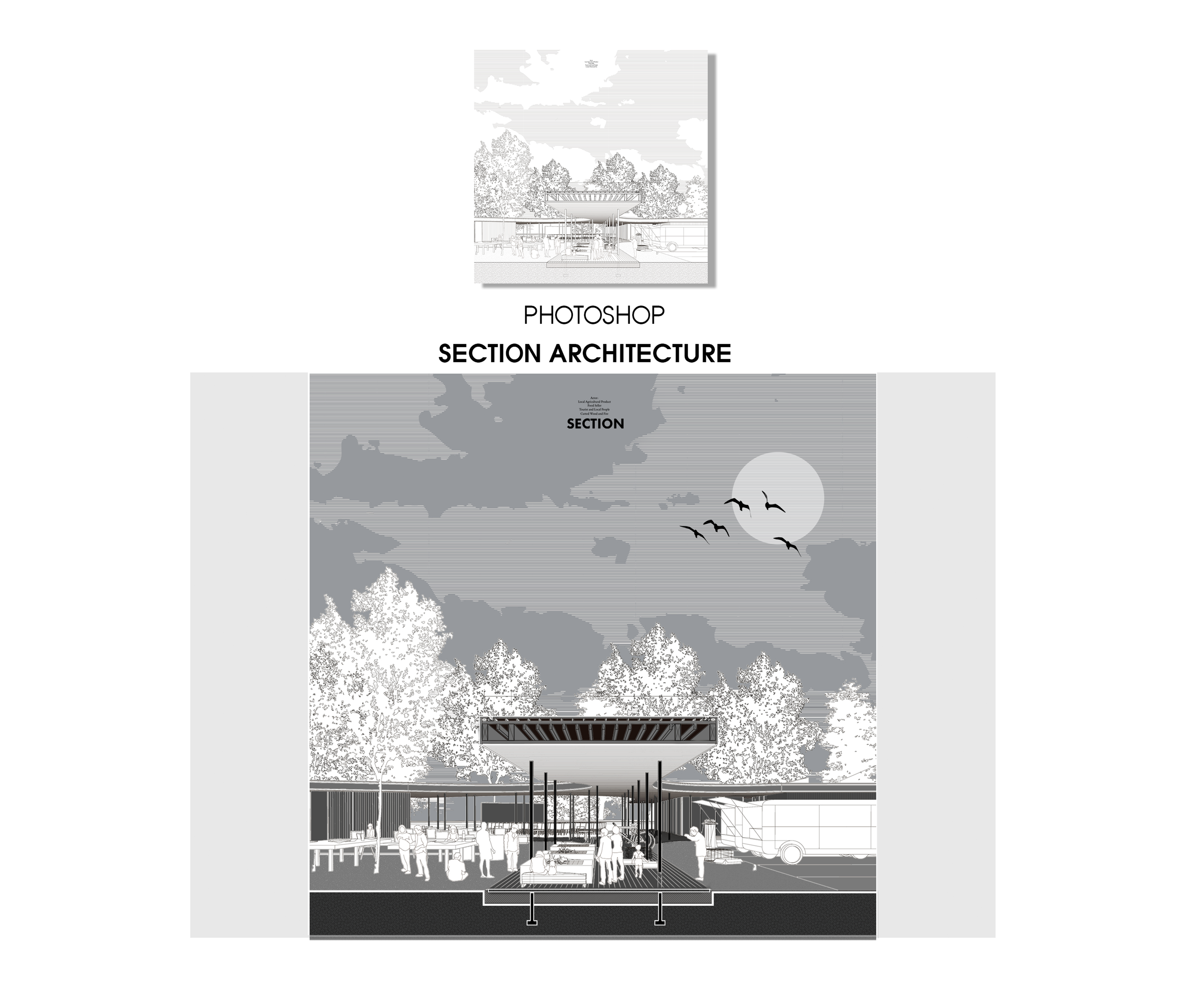 用色调表达意图的建筑剖面图项目-2