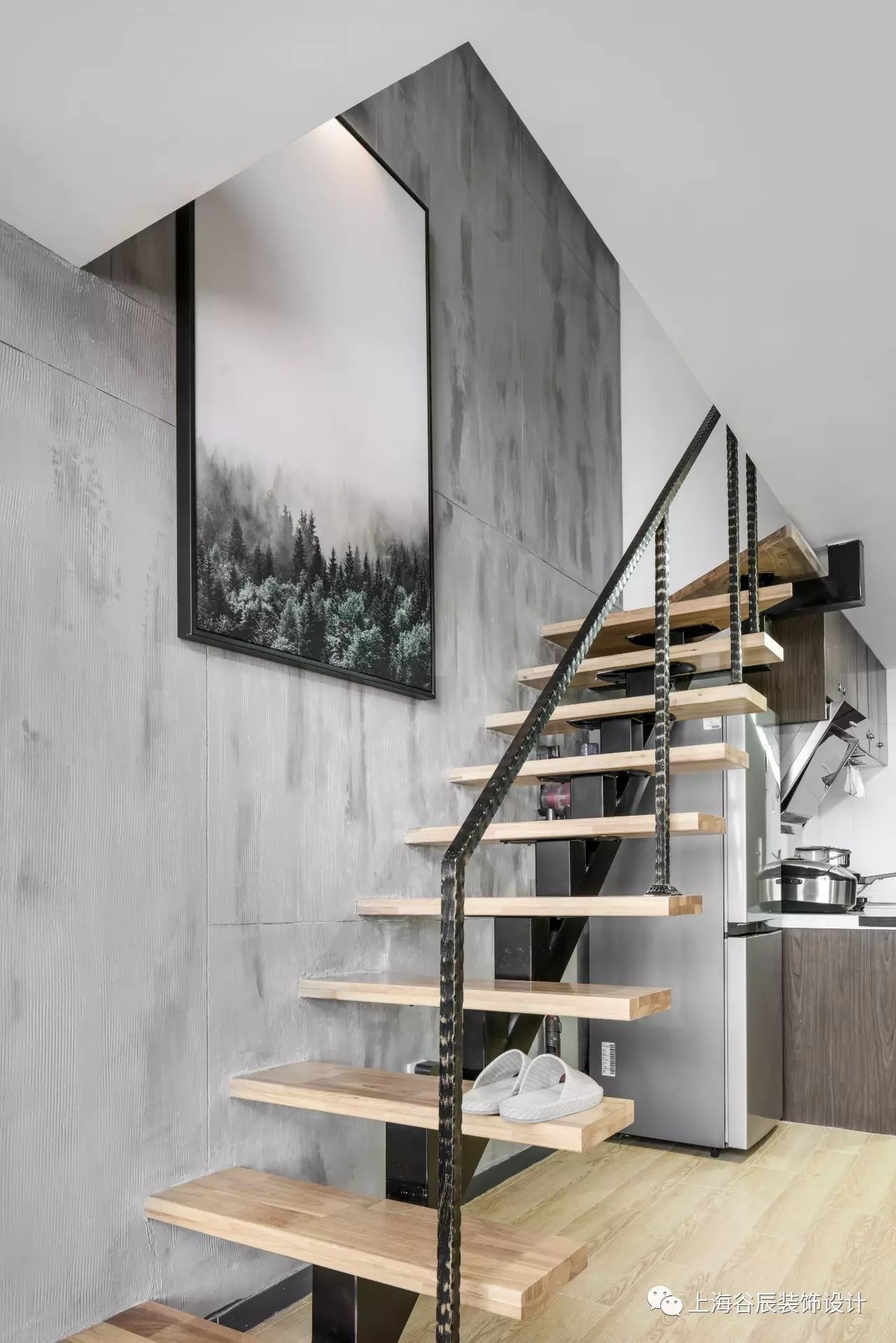 【谷辰设计新作】：50平米小复式单身公寓软装改造，“毛坯房”也能精致的好好住。-19