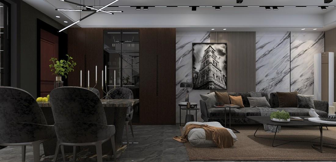 商丘轻奢后现代黑白灰装修设计-0