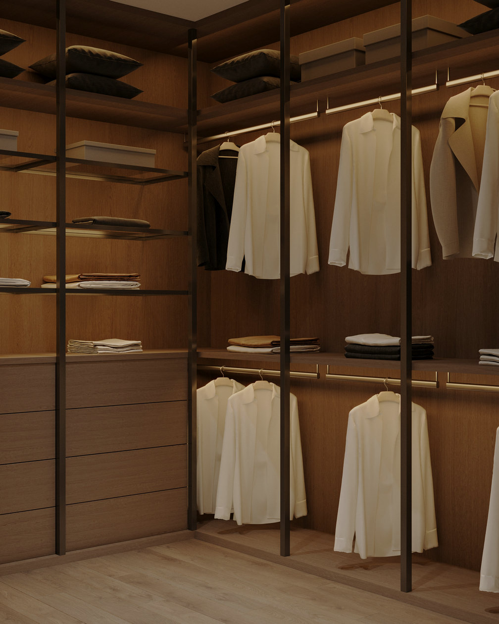 胡桃木与黄色打造的优雅空间-39