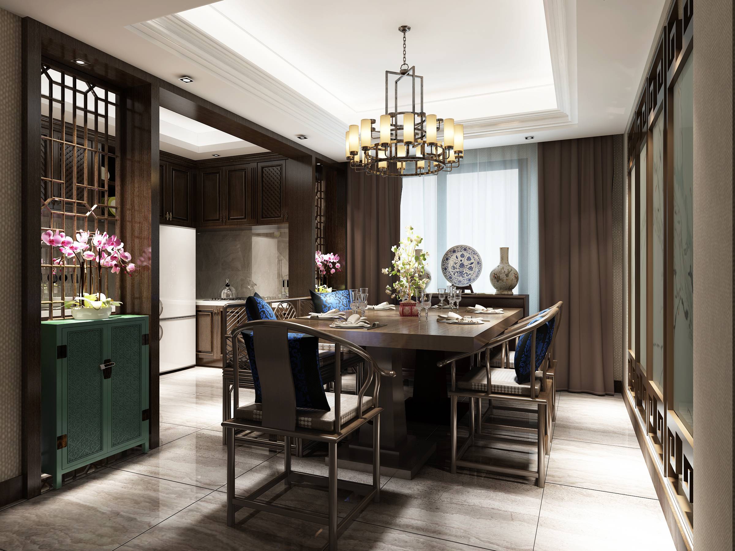 中式新中式风格家装效果图-8-1