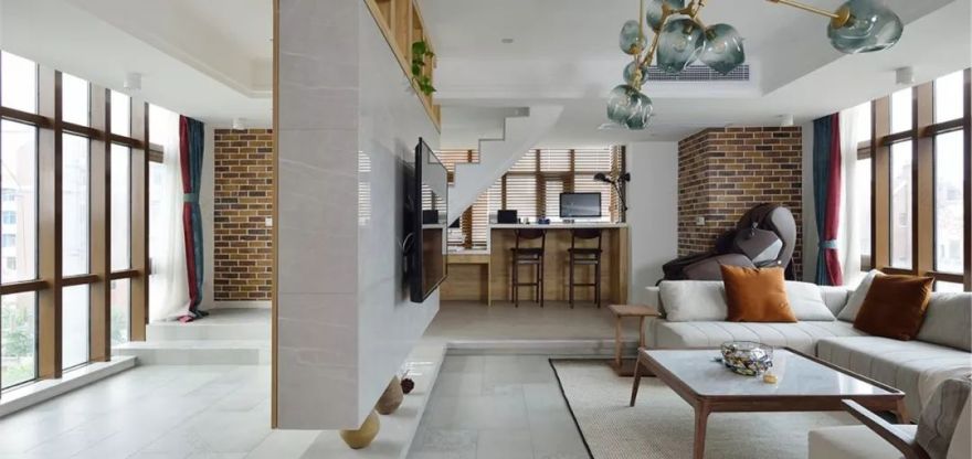 130㎡自然风复式 城市空间设计-0