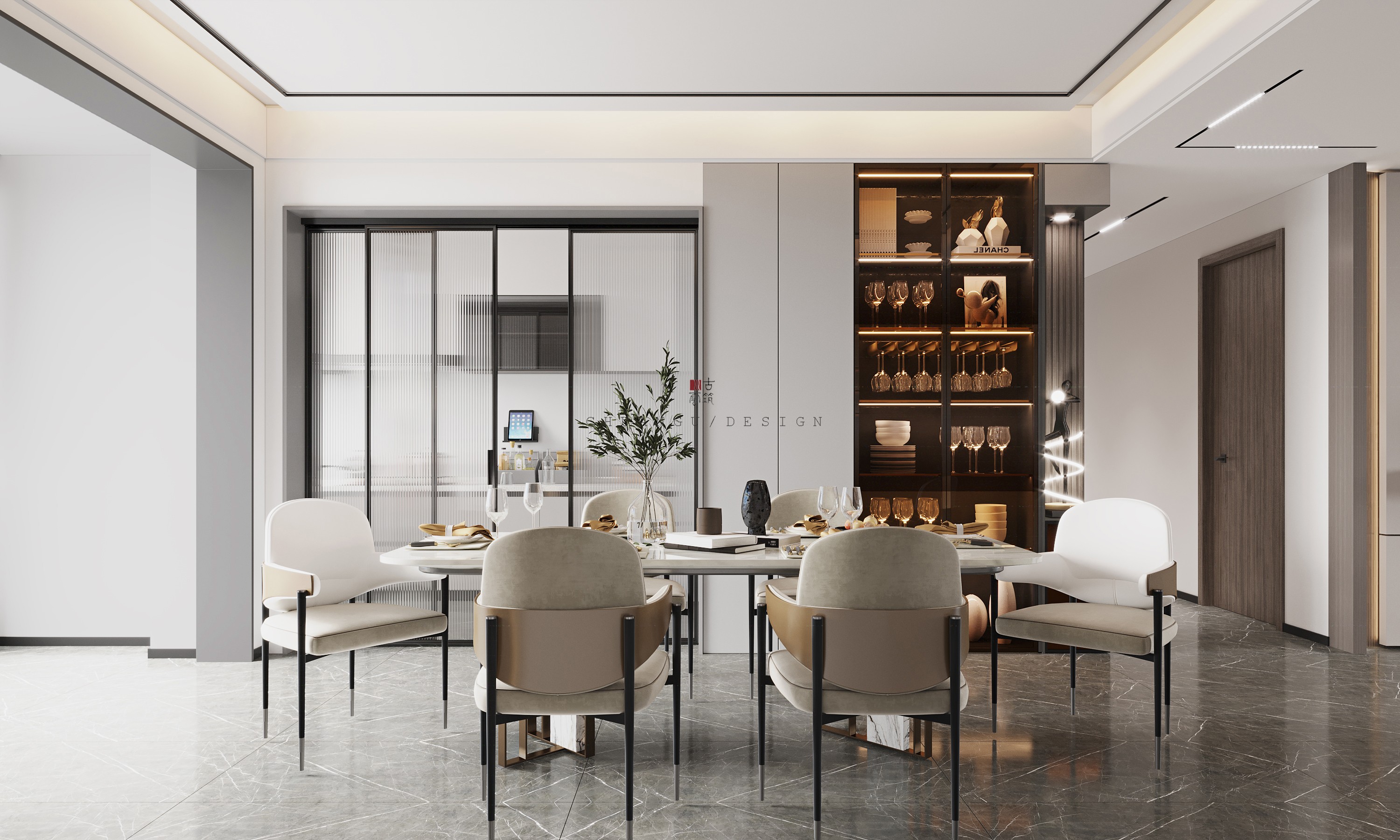 川古云筑丨现代无主灯大平层案例丨中国郑州丨川古云筑空间设计-10