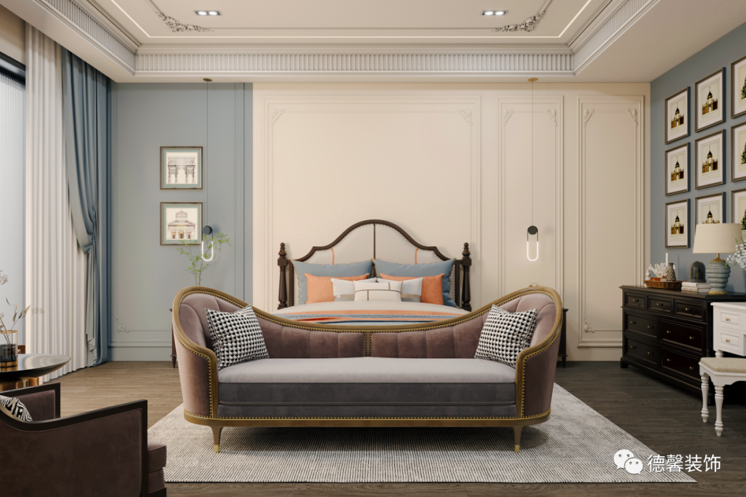 玖珑湖美式浪漫别墅丨德馨装饰-19