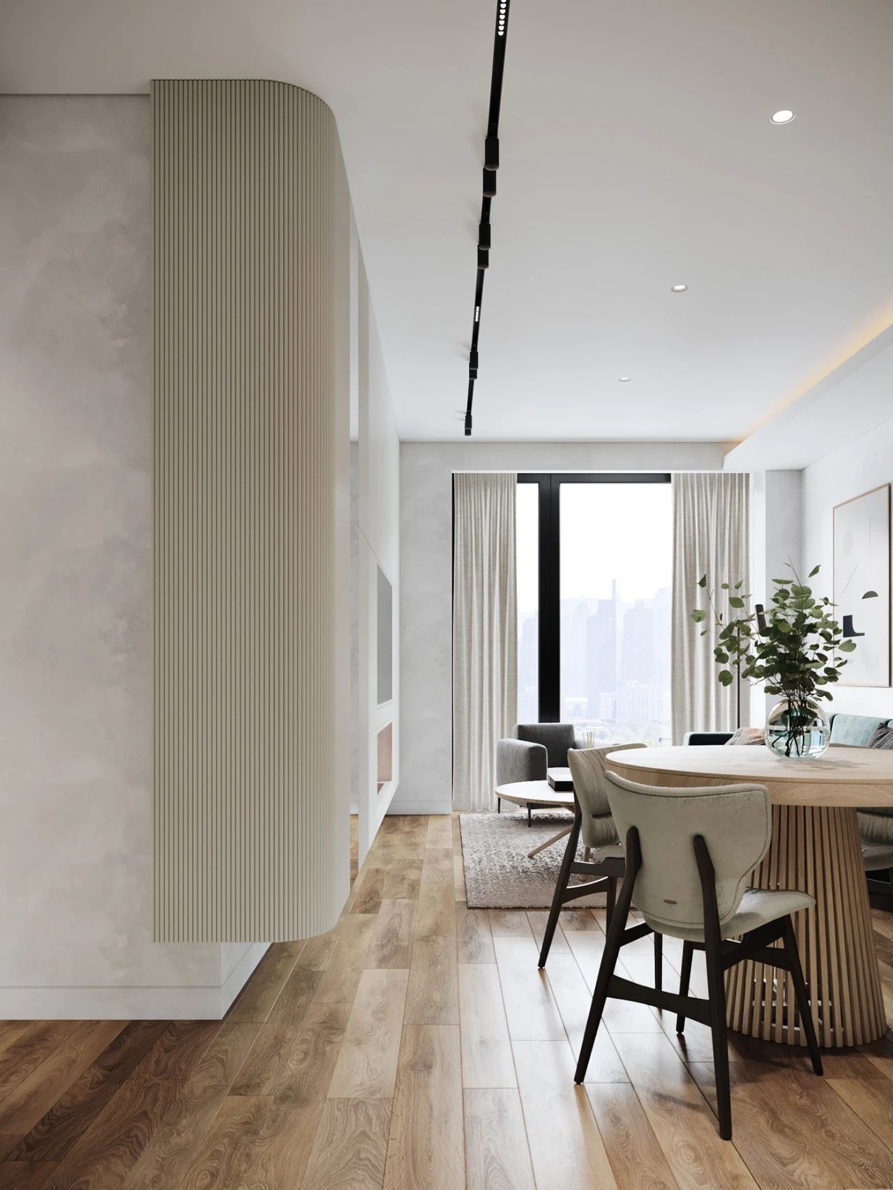 88㎡现代简约家居,原木与灰色打造温馨时尚空间-12