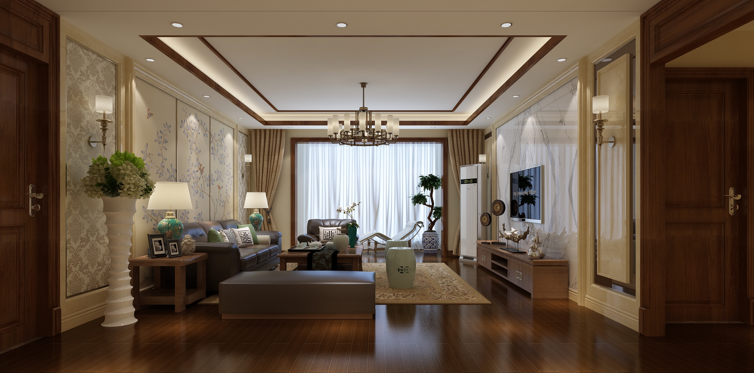 新中式 中式古典 奢华家装别墅样板房-8-38