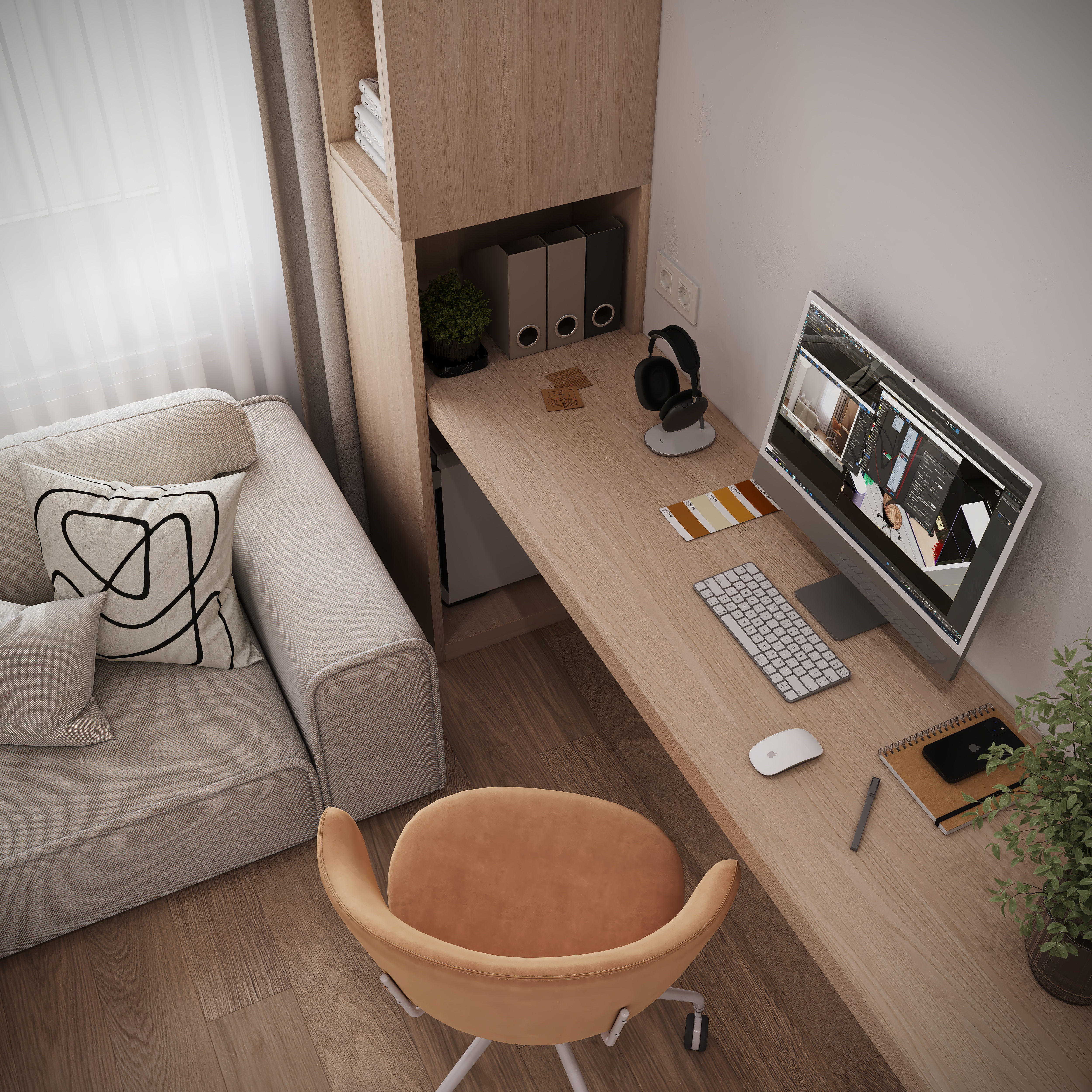 BEIGE&ORANGE 青少年美学房间丨Veronika Berezhnaya-10