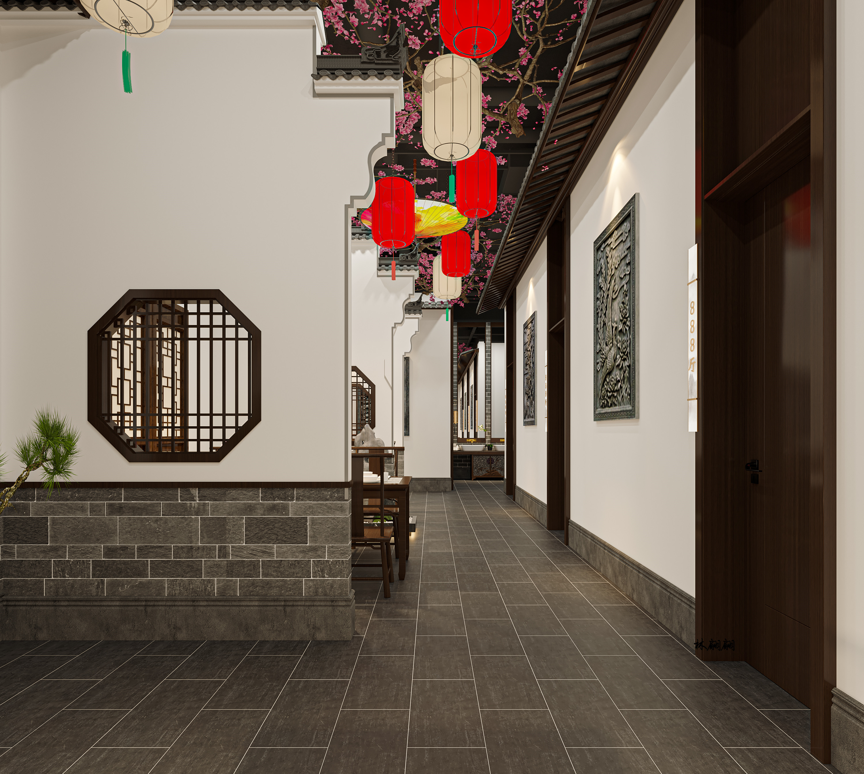 徽派中餐厅|青砖灰瓦马头墙，微韵味浓！-3