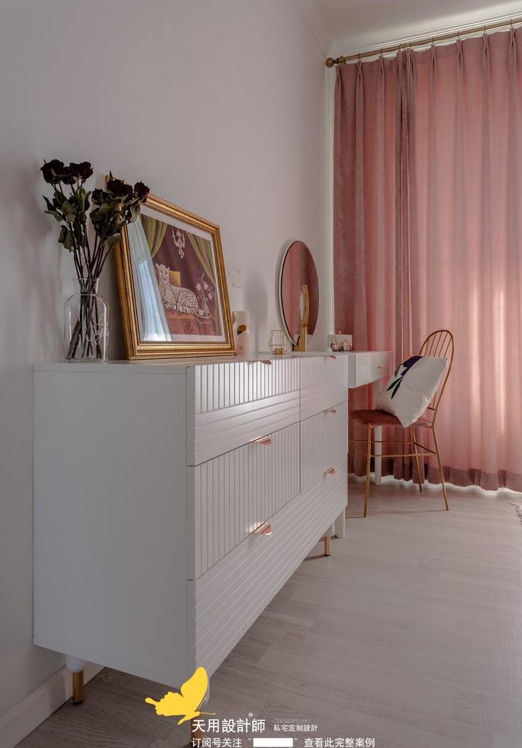 95 平米轻奢风格少女系家居,金属绿植打造甜蜜空间-26