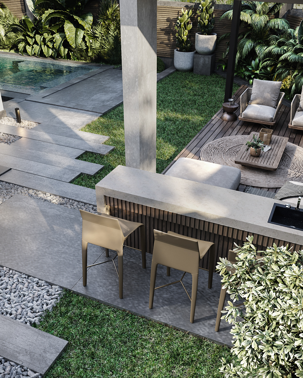 现代别墅景观丨埃及丨Rufida Elsayed-2