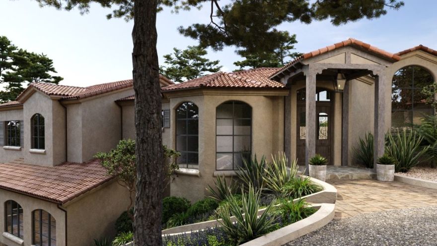 3D Villa Render: Coastal Architecture in Pebble Beach-19