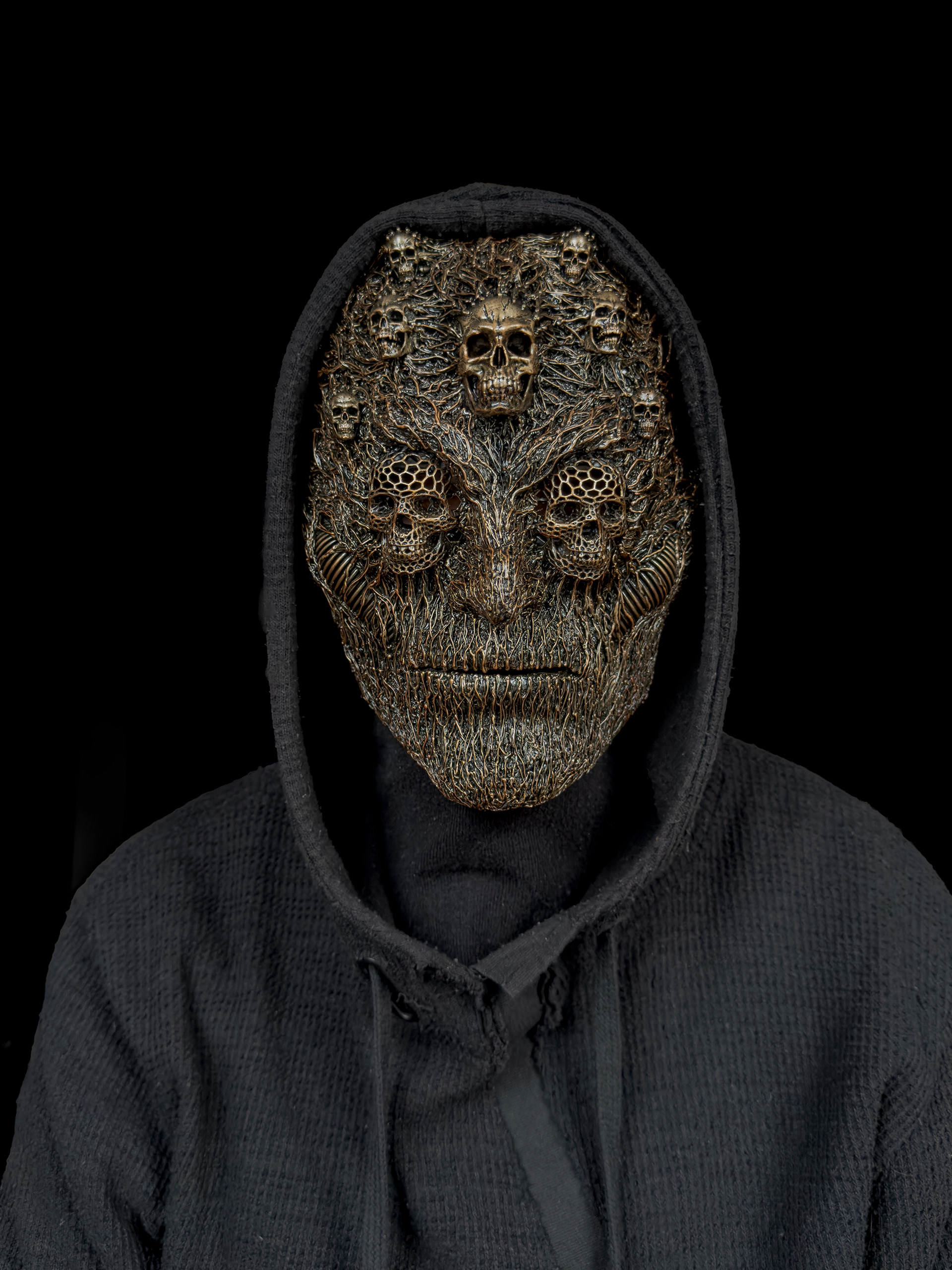 Scary masquerade mask with skulls-2