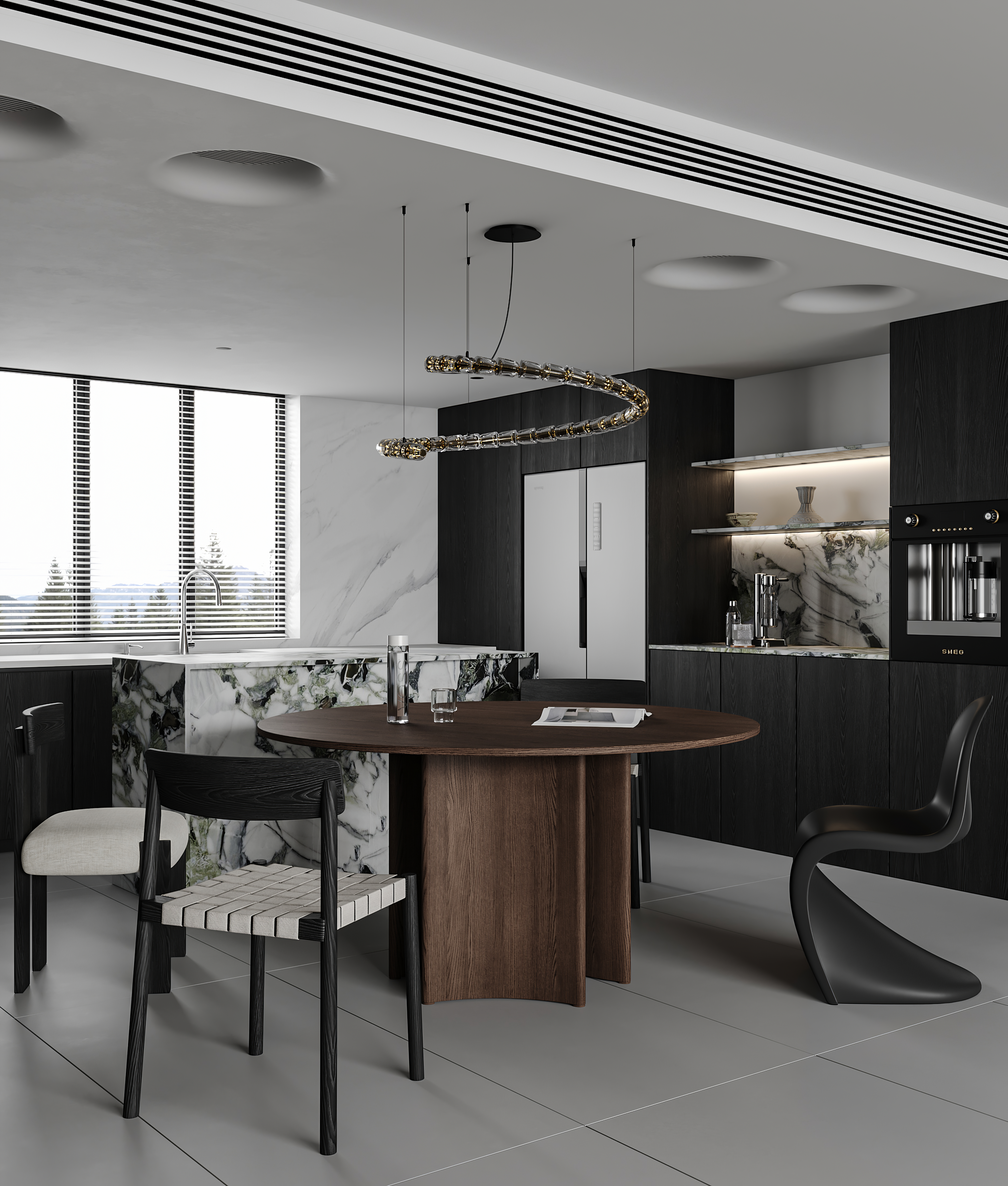 黑白灰意式极简客餐厅丨近期表现-5