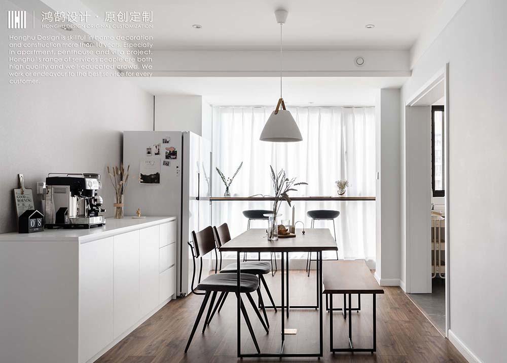 打通北阳台,打造观景吧台休闲区-17