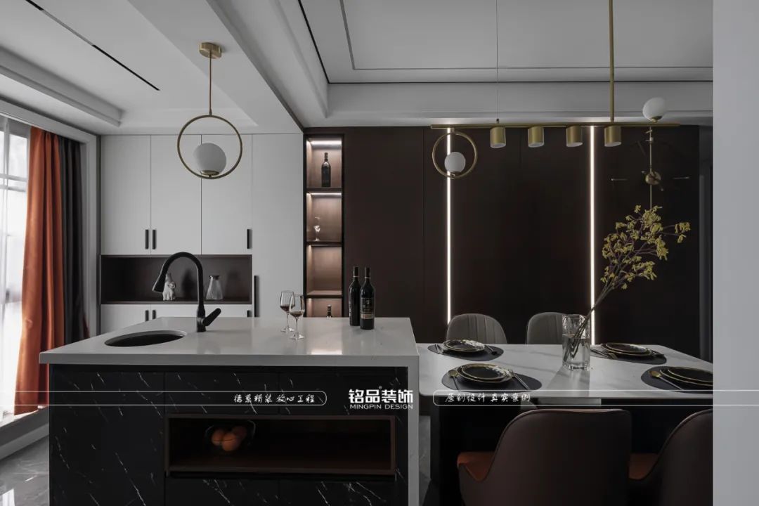 橙灰空间 · 160 方现代平层设计丨铭品装饰-25