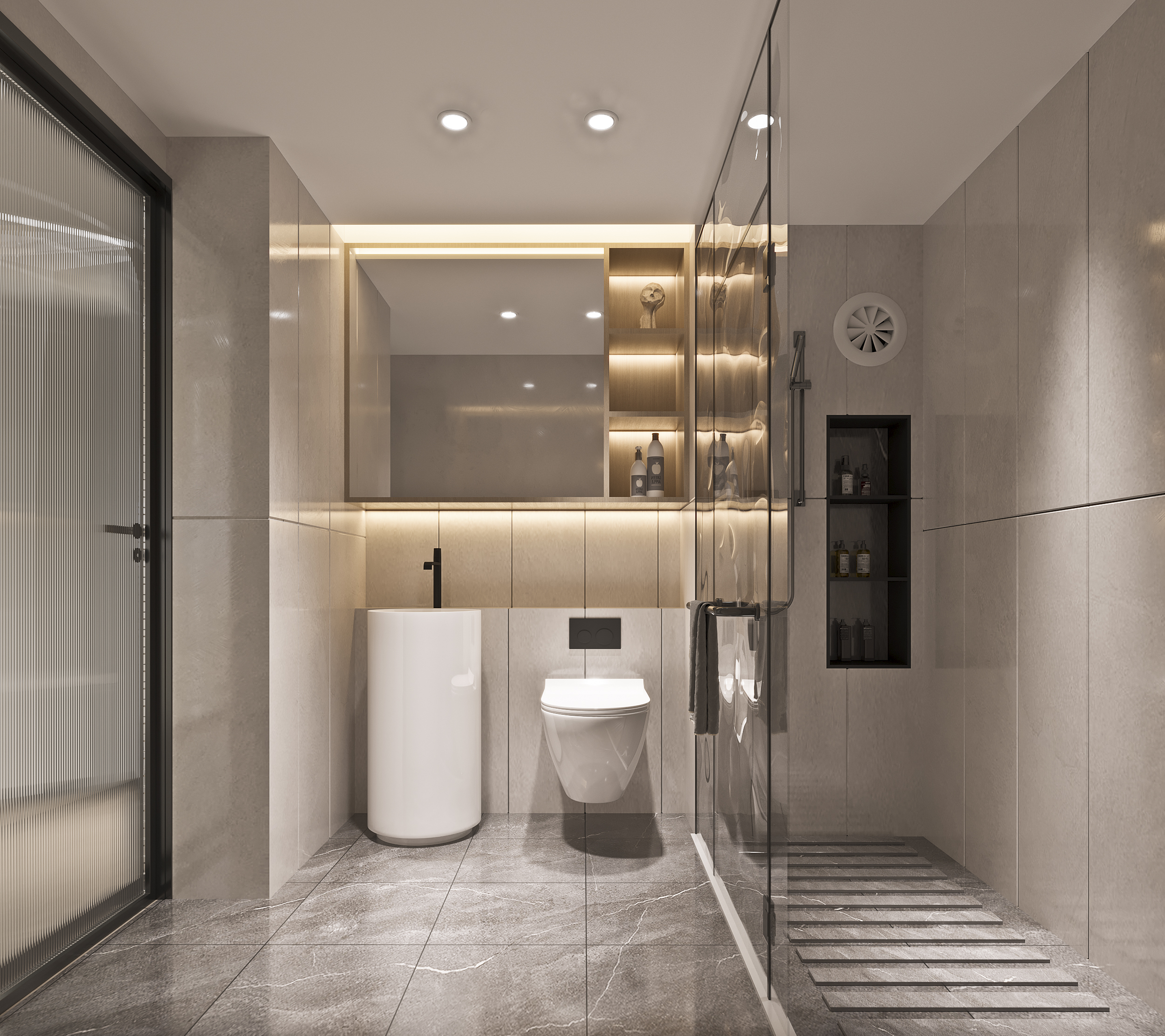 深圳如愿空间设计：极简白色复式，好想赖在这个家！-1