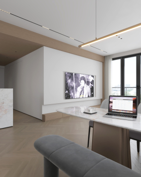 近期渲染，现代简约室内小户型住宅香港豪宅装修效果图视觉表现