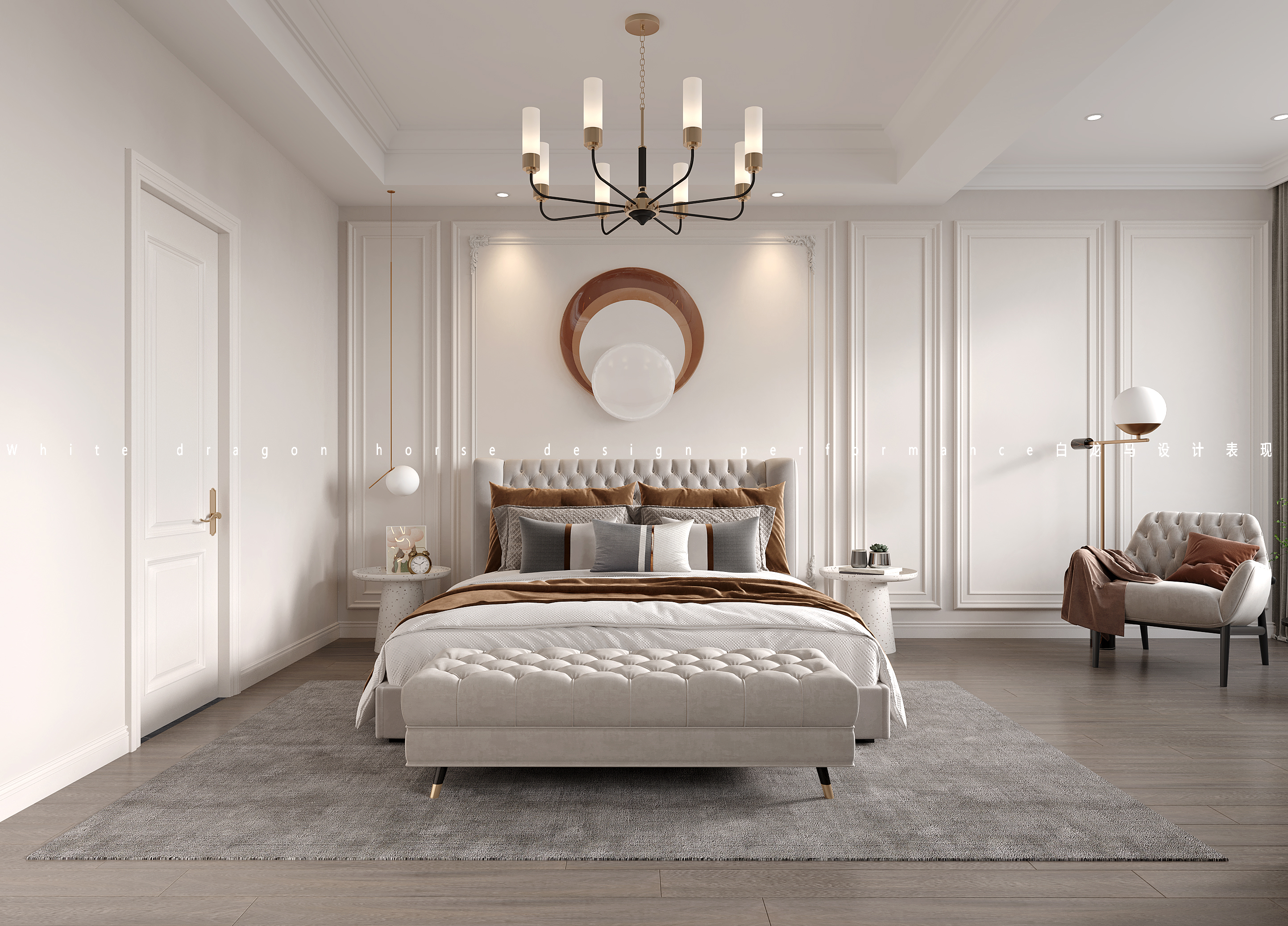 奶油风别墅——白龙马效果图-4