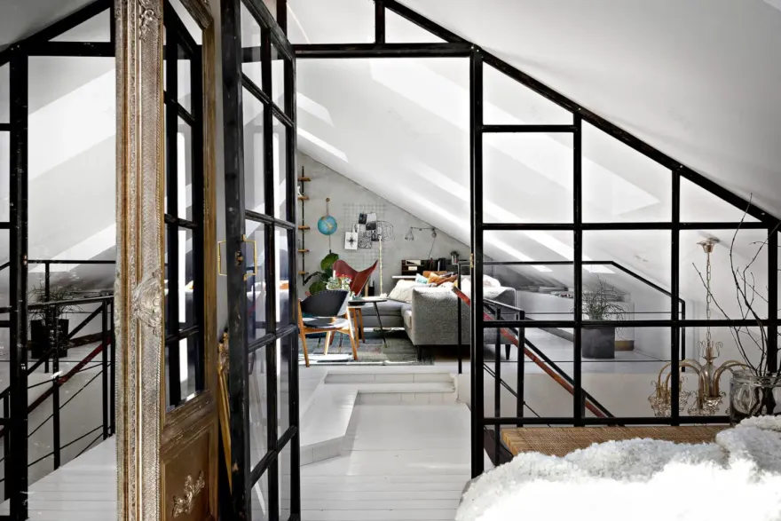 瑞典 50 年代建筑的工业风格 loft 公寓改造-16