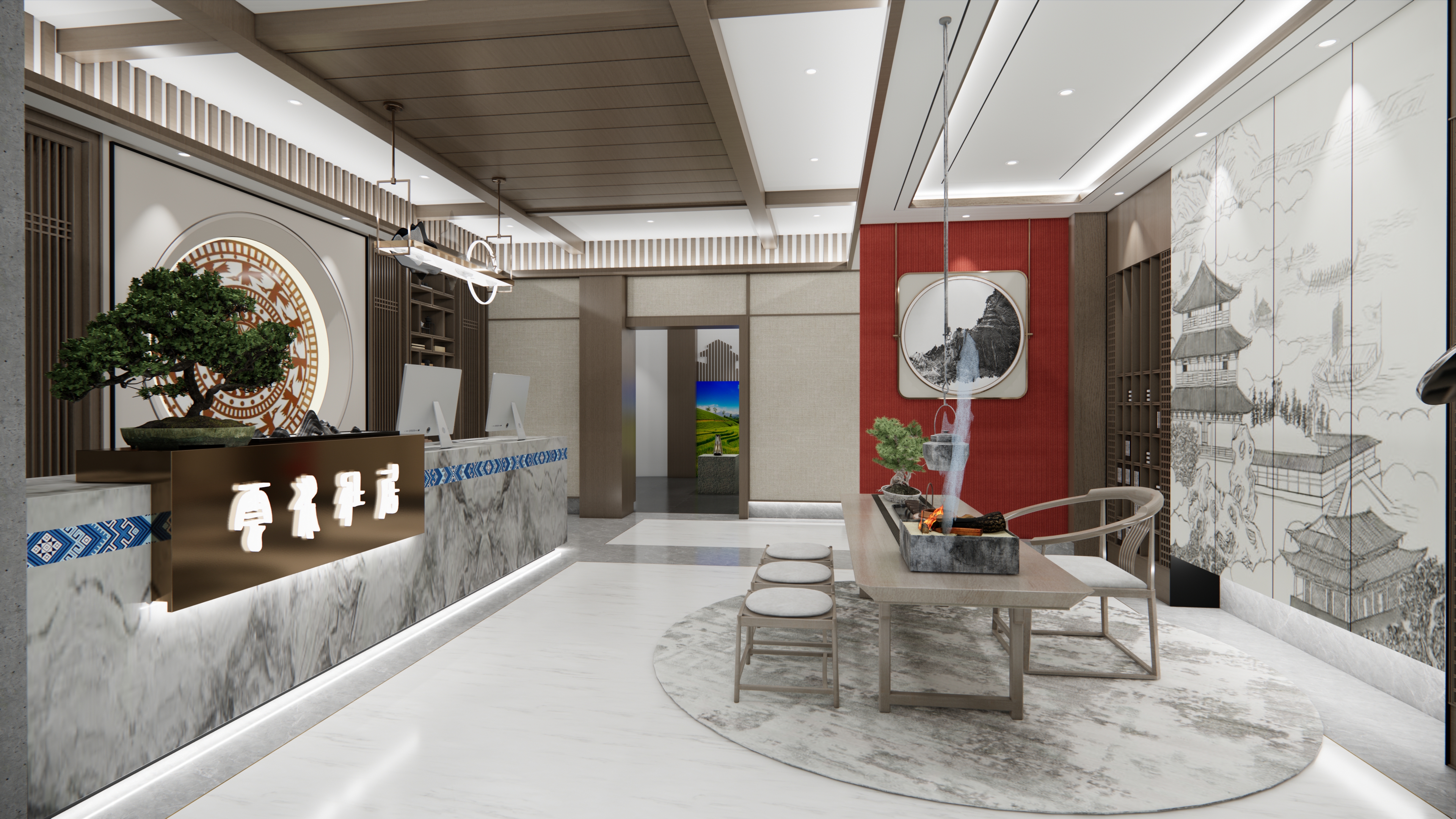 广西某民宿大厅设计-2