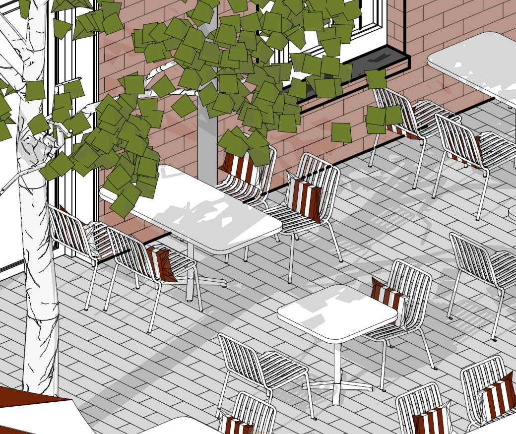 3D схемы для ресторана, дизайн интерьера-3