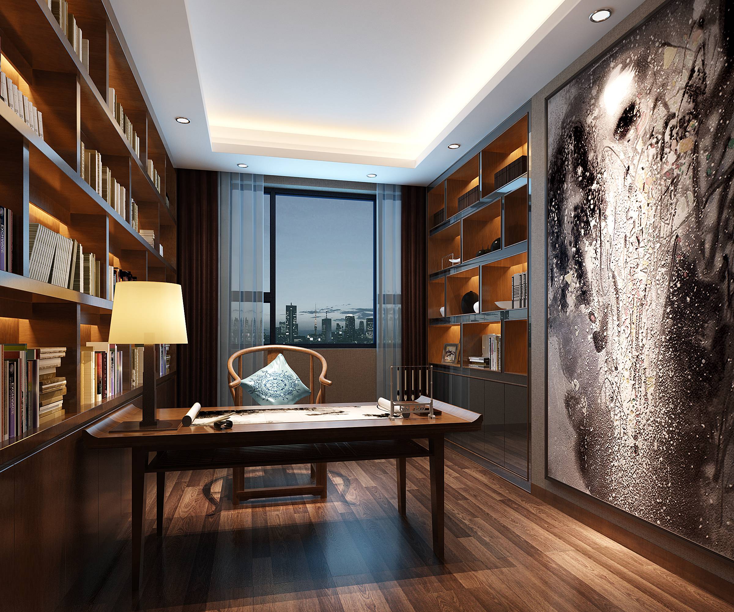 新中式 中式古典 奢华家装别墅样板房-6-35