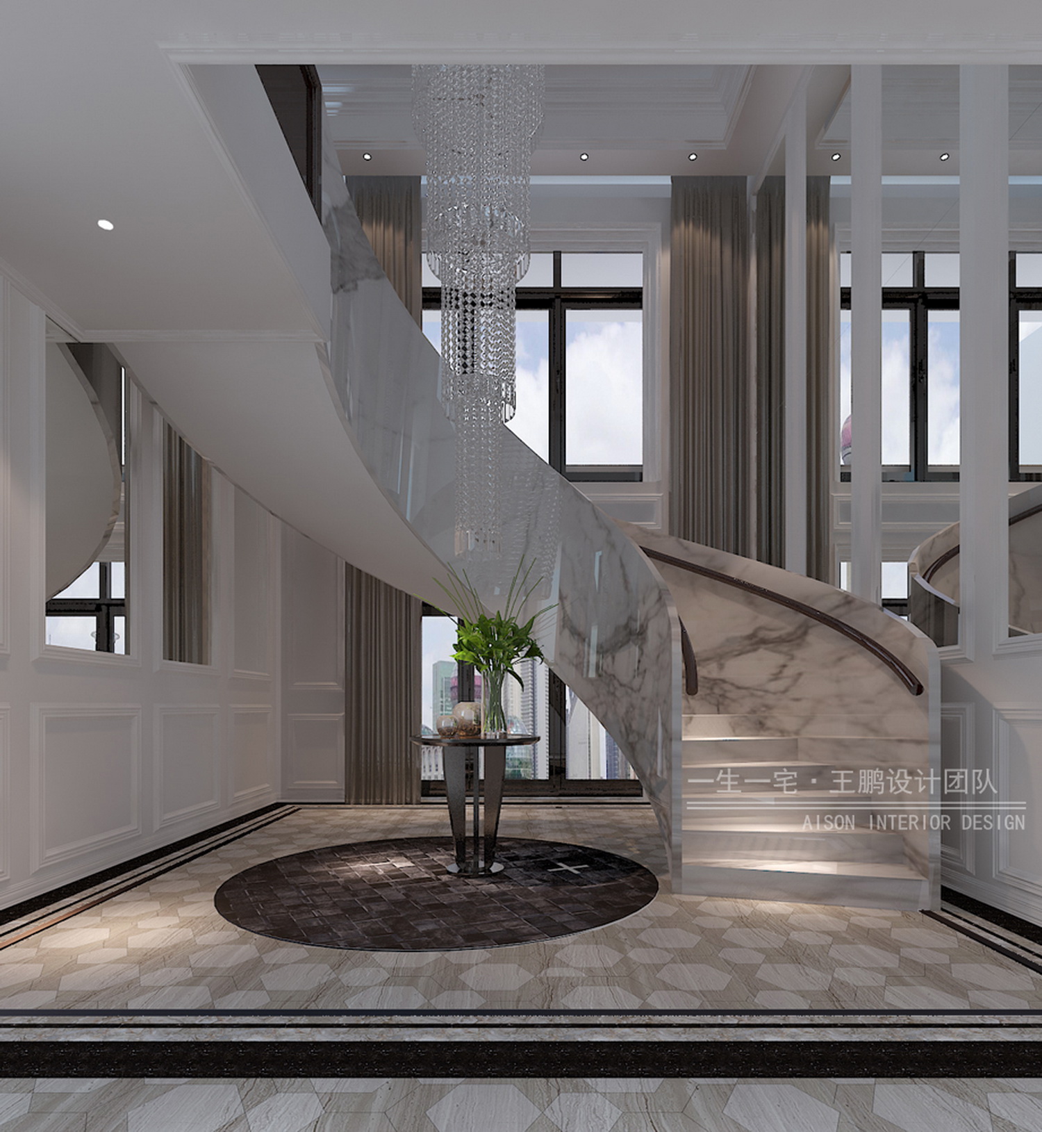 雅白简约法式2层别墅-10