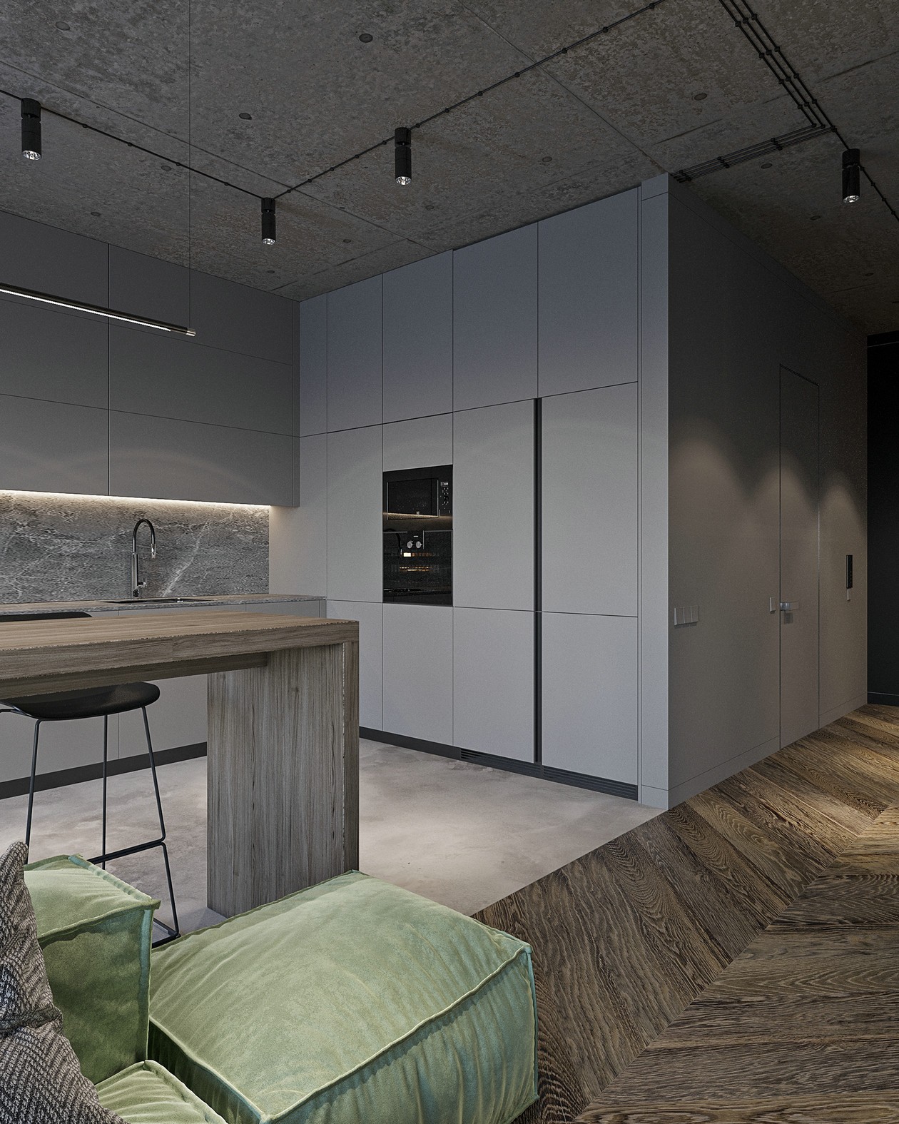 绿色+灰色空间设计 舒适又自然 温柔而绮丽-4