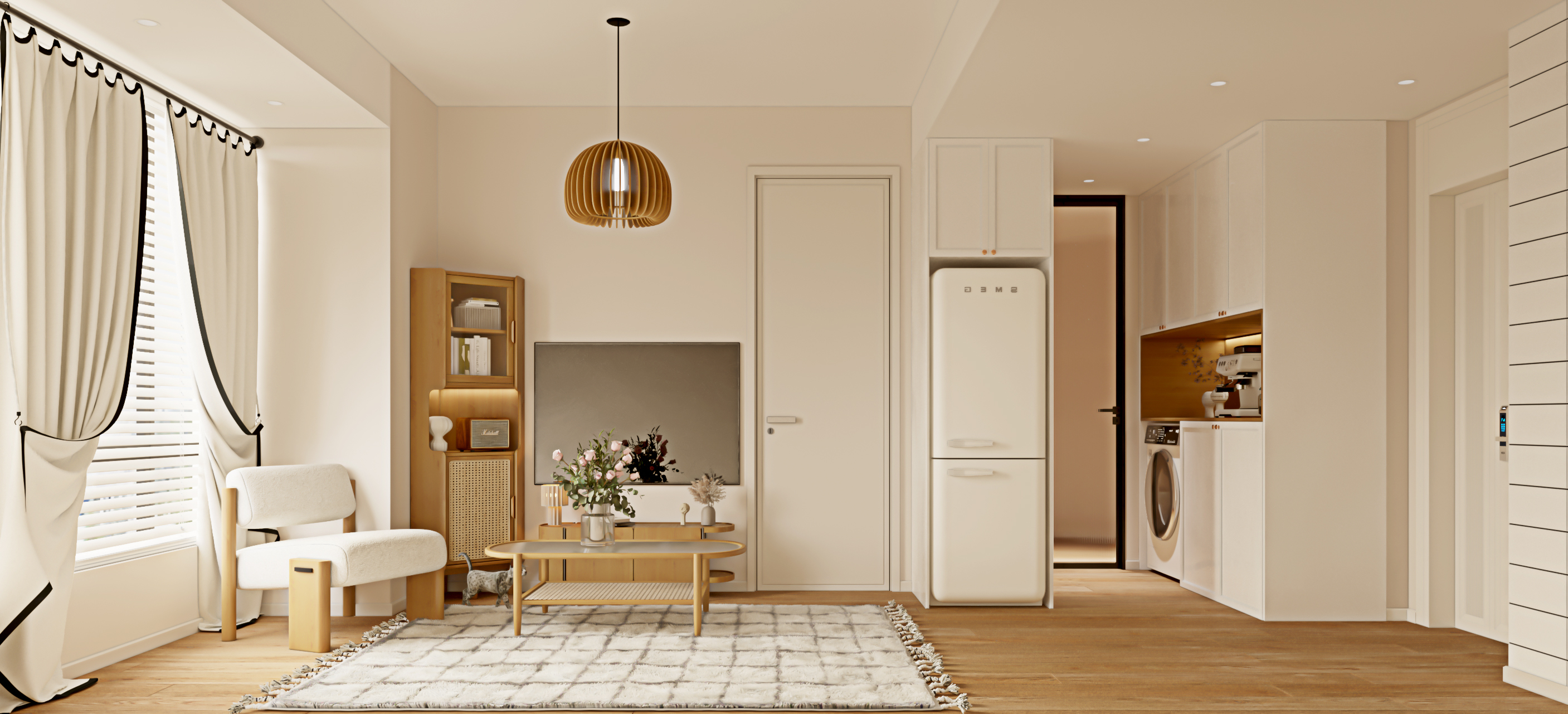 奶油色北欧空间-0