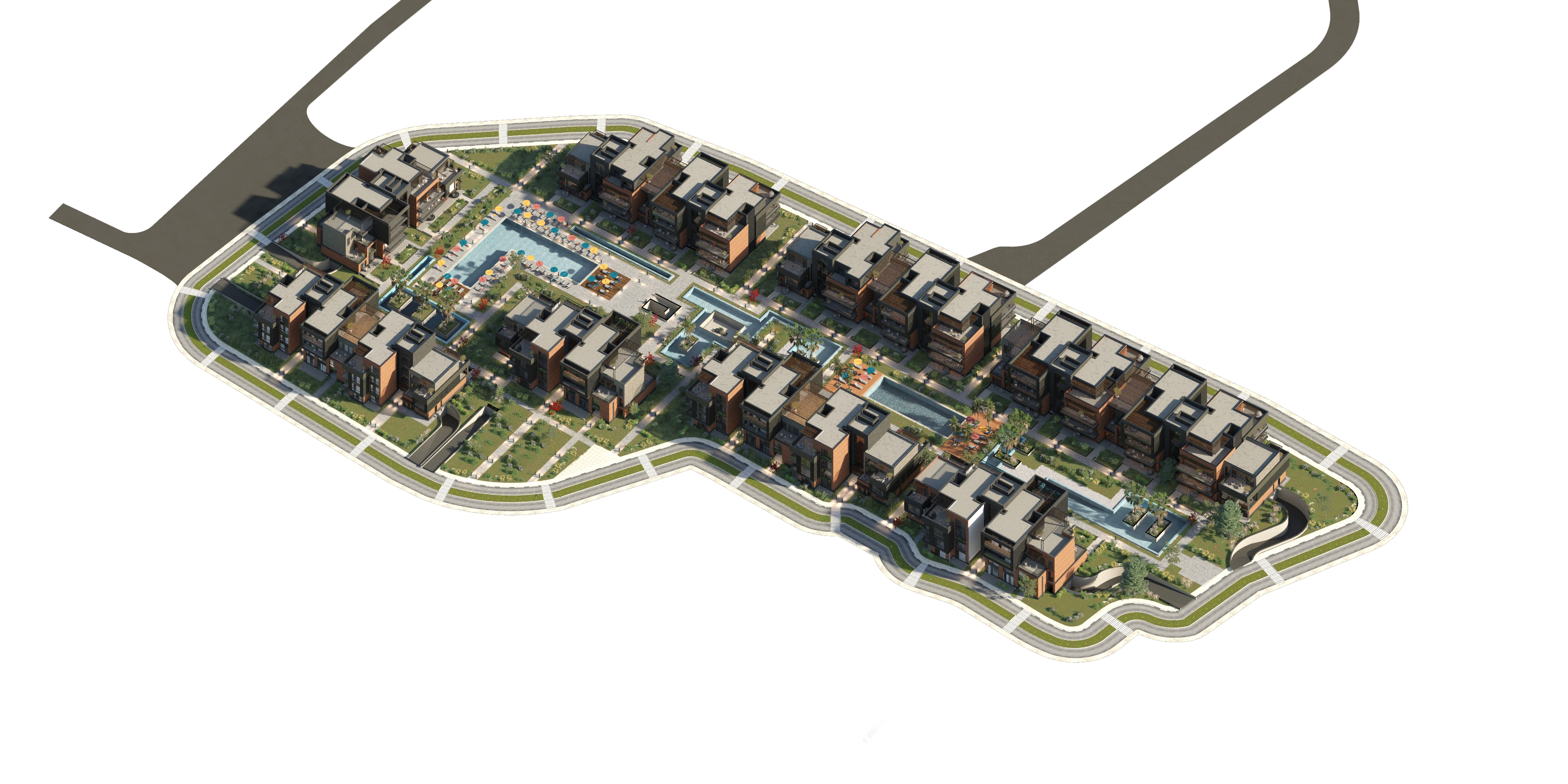 Luxurious compound masterplan, landscape design-1