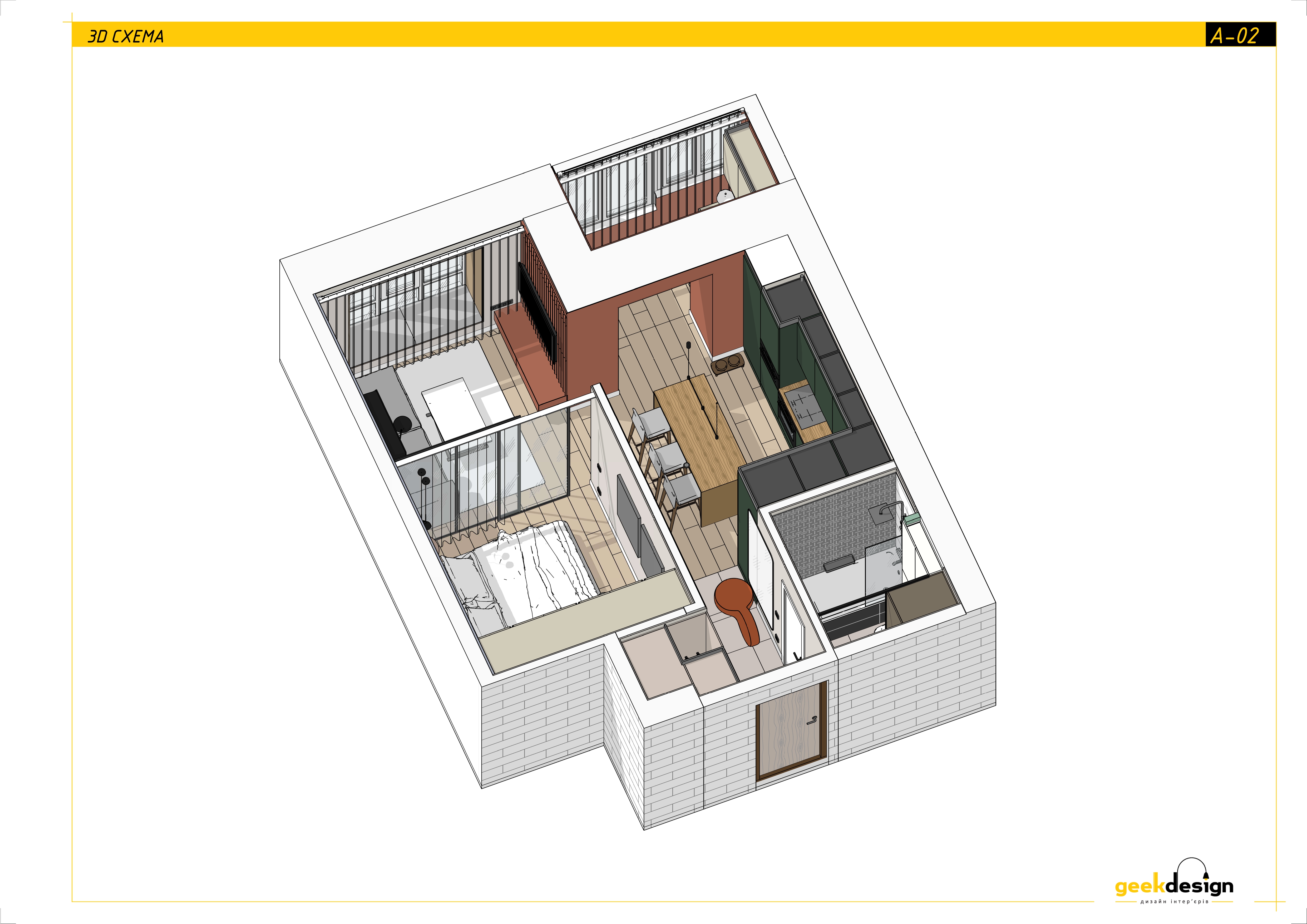 Drawings of a studio apartment-2