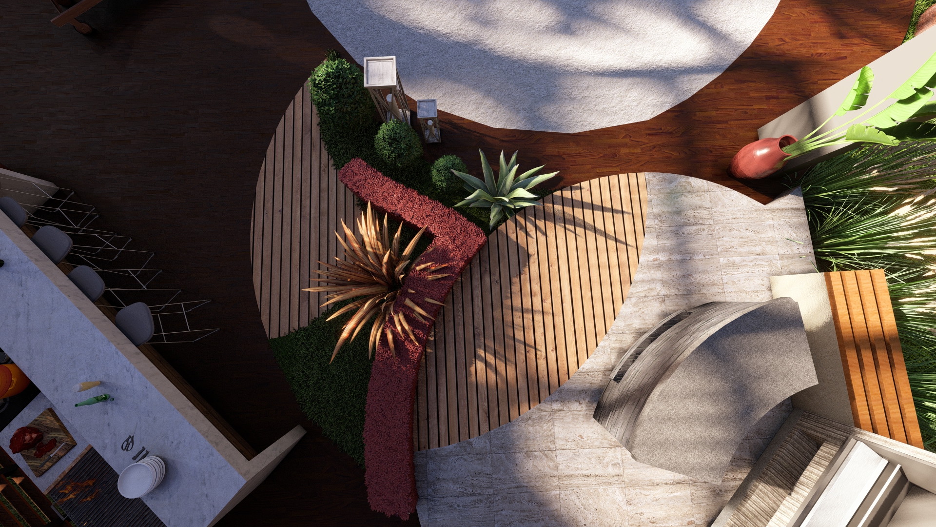 GARDEN DESIGN/ Covered Pool Side Deck-12