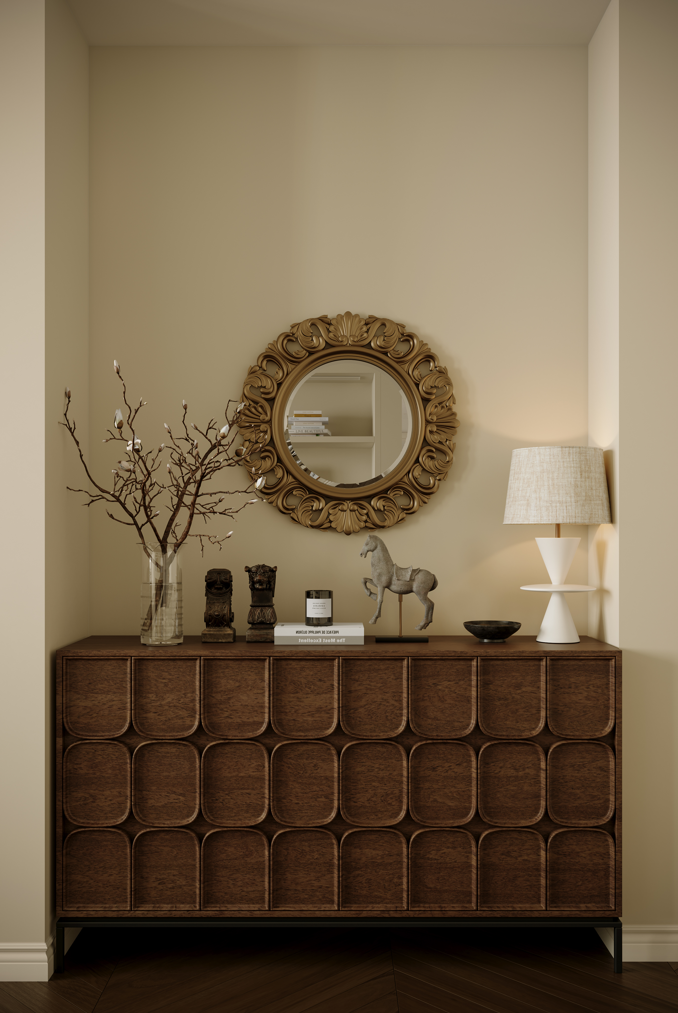 近期渲染作品----奶油色私宅-16