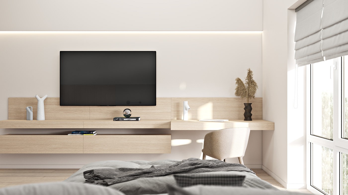 原木与浅灰色室内设计-14